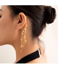 (1pc)Sweet Cool Style Stars Long Tassel Fashion Wholesale Women Earring - Golden