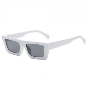 Summer Popular Simple Square Design Wholesale Fahion Women Sunglasses - White