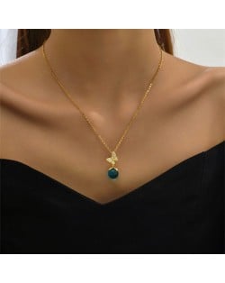 Elegant Fashion Sweet Style White Opal Pendant Earrings and Necklace Set