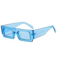 Summer Passion Color Rectangle Small Frame Fashion Wholesale Women Sunglasses - Blue