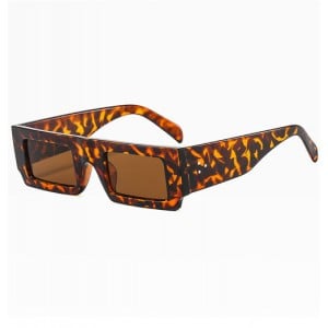 Summer Passion Color Rectangle Small Frame Fashion Wholesale Women Sunglasses - Leopard