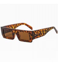 Summer Passion Color Rectangle Small Frame Fashion Wholesale Women Sunglasses - Leopard