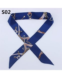 Vintage British Style 95*4 cm Wholesale Women Bow Tie Fashion Small Scarf - S01