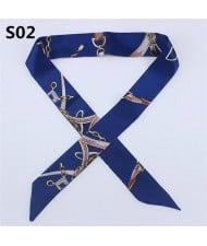 Vintage British Style 95*4 cm Wholesale Women Bow Tie Fashion Small Scarf - S01