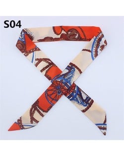 Vintage British Style 95*4 cm Wholesale Women Bow Tie Fashion Small Scarf - S03