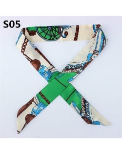 Vintage British Style 95*4 cm Wholesale Women Bow Tie Fashion Small Scarf - S04