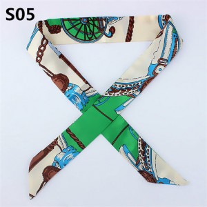 Vintage British Style 95*4 cm Wholesale Women Bow Tie Fashion Small Scarf - S05