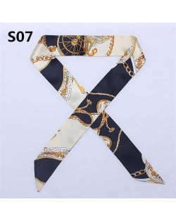 Vintage British Style 95*4 cm Wholesale Women Bow Tie Fashion Small Scarf - S06