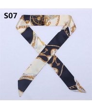 Vintage British Style 95*4 cm Wholesale Women Bow Tie Fashion Small Scarf - S06