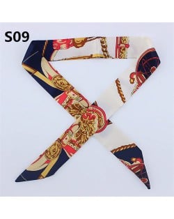 Vintage British Style 95*4 cm Wholesale Women Bow Tie Fashion Small Scarf - S08