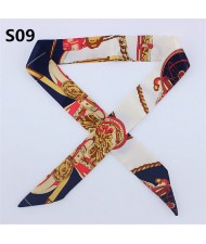 Vintage British Style 95*4 cm Wholesale Women Bow Tie Fashion Small Scarf - S09