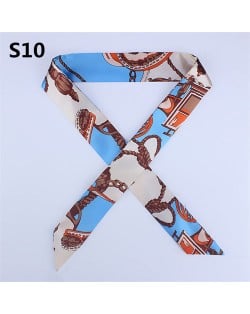 Vintage British Style 95*4 cm Wholesale Women Bow Tie Fashion Small Scarf - S09