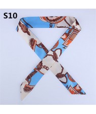 Vintage British Style 95*4 cm Wholesale Women Bow Tie Fashion Small Scarf - S09