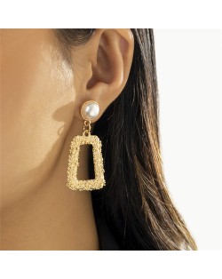 Cool Style Fashion Pearl Long Short Asymmetry Wholesale Women Dangle Earrings