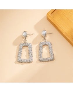 Simple Trapezoid Design Metal Texture Style Fashion Wholesale Women Earrings - Golden