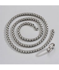 60cm Hip Hop Style Stainless Steel Corn Chain Men Necklace and Ring Set