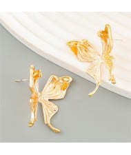 Vintage Style Elegant Butterfly Wholesale Fashion Alloy Women Stud Earrings - Golden