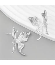 Vintage Style Elegant Butterfly Wholesale Fashion Alloy Women Stud Earrings - Silver
