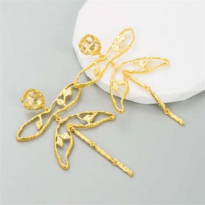 Golden Vintage Dragonfly Luxury Statement Women Tassel Earrings