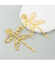 Golden Vintage Dragonfly Luxury Statement Women Tassel Earrings