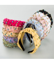 (10 Colors Available) Korean Hair Accessories Colorful Rhinestone Decorated Fashion Hair Hoop