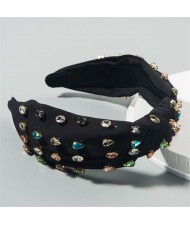 (10 Colors Available) Korean Hair Accessories Colorful Rhinestone Decorated Fashion Hair Hoop