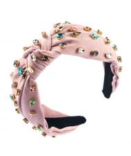 (10 Colors Available) Korean Hair Accessories Colorful Rhinestone Decorated Fashion Hair Hoop