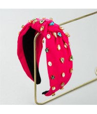 (10 Colors Available) Korean Hair Accessories Colorful Rhinestone Decorated Fashion Hair Hoop