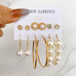 (6 Pairs Set)Vintage Style Butterfly and Cross Multi-element Combo Wholesale Women Earrings Set