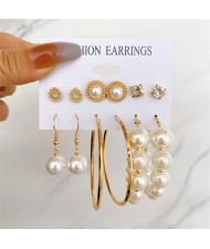 (6 Pairs Set)Vintage Style Butterfly and Cross Multi-element Combo Wholesale Women Earrings Set