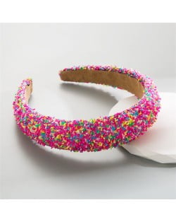 (10 Colors Available) Korean Hair Accessories Colorful Rhinestone Decorated Fashion Hair Hoop