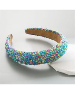 Korean Hair Accessories Candy Colorful Mini Beads Decorated Wholesale Fashion Hair Hoop - Rose