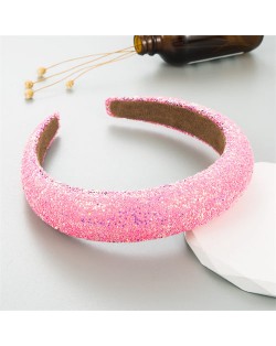 Korean Hair Accessories Candy Colorful Mini Beads Decorated Wholesale Fashion Hair Hoop - Blue