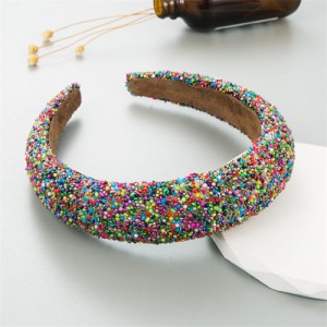 Korean Hair Accessories Candy Colorful Mini Beads Decorated Wholesale Fashion Hair Hoop - Seven Colorful
