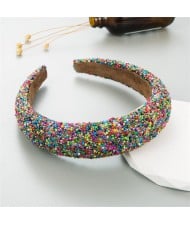 Korean Hair Accessories Candy Colorful Mini Beads Decorated Wholesale Fashion Hair Hoop - Purple