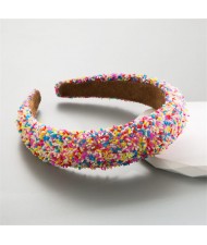 Korean Hair Accessories Candy Colorful Mini Beads Decorated Wholesale Fashion Hair Hoop - Seven Colorful