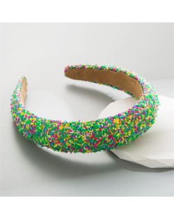 Korean Hair Accessories Candy Colorful Mini Beads Decorated Wholesale Fashion Hair Hoop - Seven Colorful