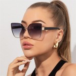 Fashion Big Frame Cat Eye Design Wholesale Women Sunglasses - Gray