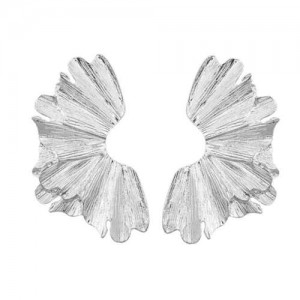 Alloy Texture Flower Fashion Elegant Female Metal Wholesale Earrings - Silver