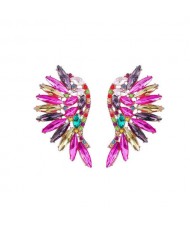 Delicate Rhinestone Angel Wings Design Bohemian Fashion Wholesale Earrings - Multicolor