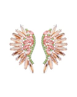 Delicate Rhinestone Angel Wings Design Bohemian Fashion Wholesale Earrings - Champagne