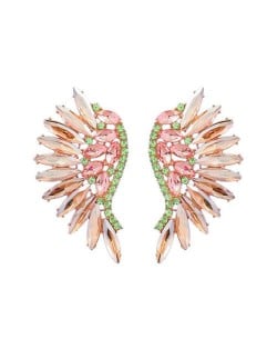 Delicate Rhinestone Angel Wings Design Bohemian Fashion Wholesale Earrings - Champagne