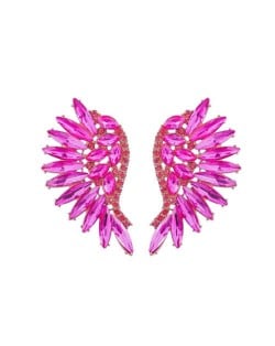 Delicate Rhinestone Angel Wings Design Bohemian Fashion Wholesale Earrings - Rose