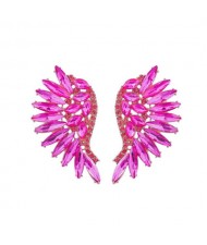 Delicate Rhinestone Angel Wings Design Bohemian Fashion Wholesale Earrings - Rose