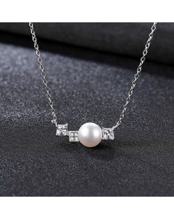 Lacework Design Natural Gray Pearl Pendant 925 Sterling Silver Wholesale Necklace