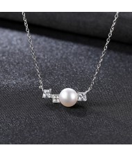 Lacework Design Natural Gray Pearl Pendant 925 Sterling Silver Wholesale Necklace