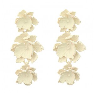 Painted Multi-layer Flowers Design Bohemian Fashion Wholesale Costume Earrings - White