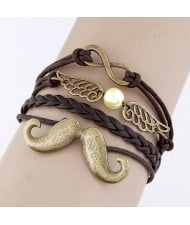 Vintage Beard Angel Wing and Infinity Symbol Bracelet