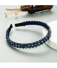 Korean Hair Accessories Crystal Beads Wholesale Fashion Hair Hoop - Blue