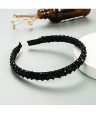 Korean Hair Accessories Crystal Beads Wholesale Fashion Hair Hoop - Black